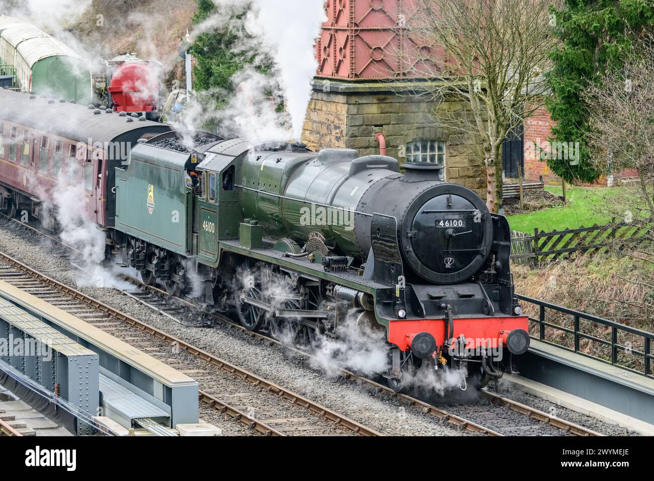 Royal Scot 46100 at Goathland on the North York Moors Railway Stock Photo