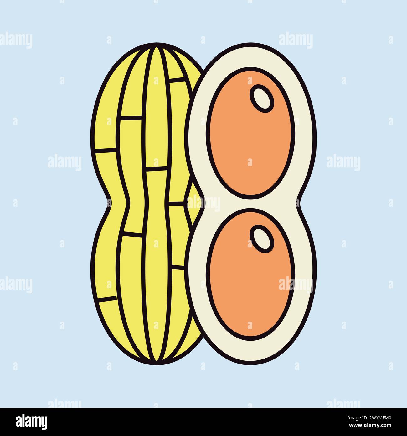Peanut isolated design vector icon. Vegetable sign. Graph symbol for ...