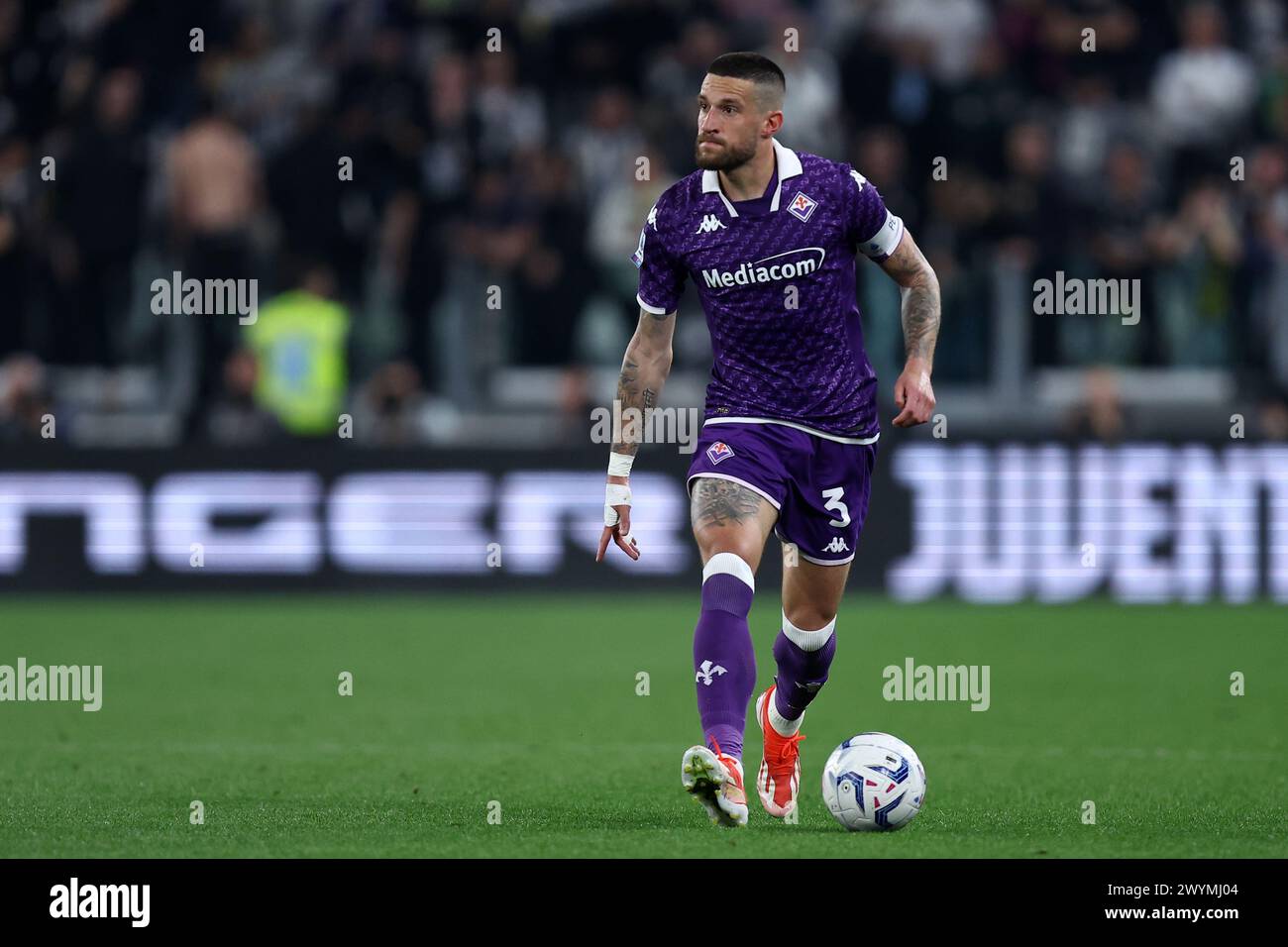 Torino, Italy. 07th Apr, 2024. Cristiano Biraghi Of Acf Fiorentina In 