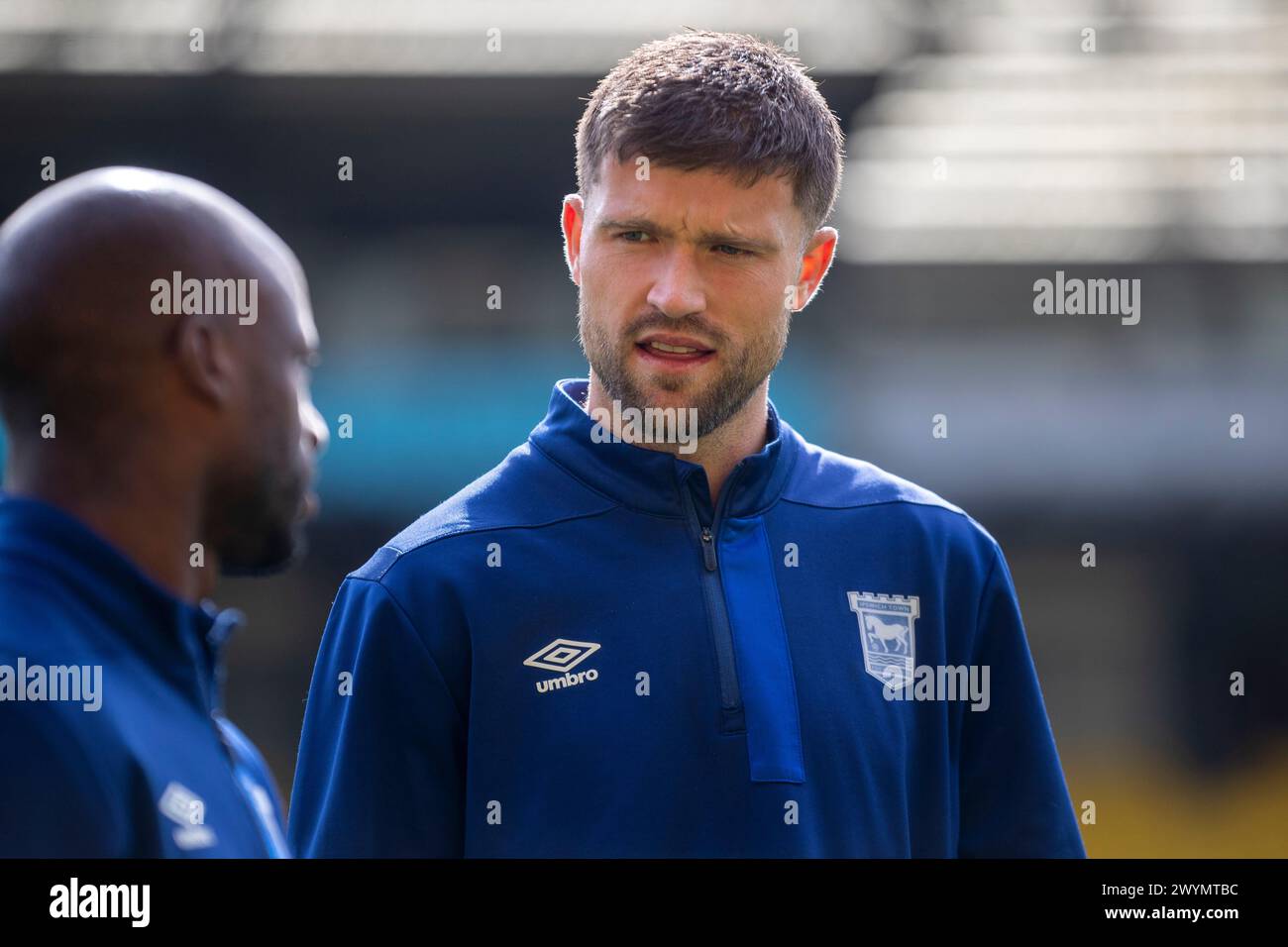 Cameron Burgess of Ipswich Town is seen before the Sky Bet Championship match between Norwich City and Ipswich Town at Carrow Road, Norwich on Saturday 6th April 2024. (Photo: David Watts | MI News) Credit: MI News & Sport /Alamy Live News Stock Photo