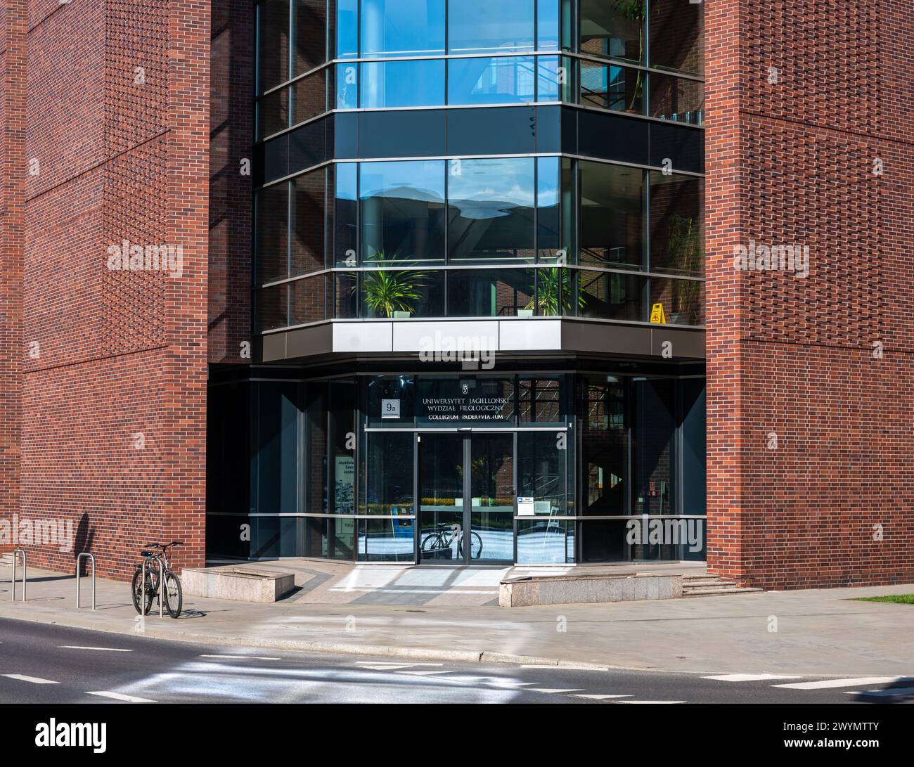 Krakow, Lesser Poland, March 19, 2024 - Contemporary building of the university with the campus of philology Stock Photo