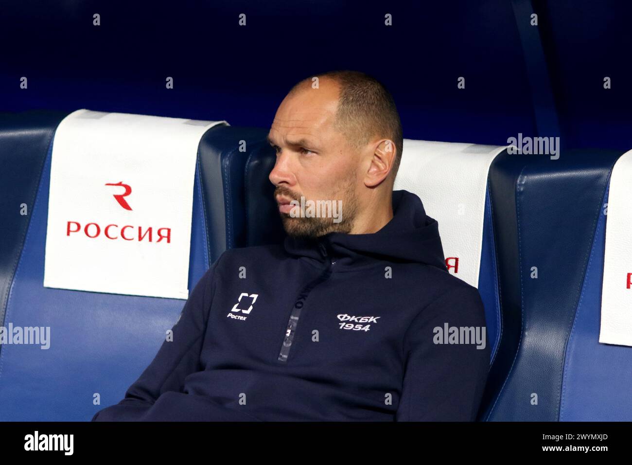 Saint Petersburg, Russia. 07th Apr, 2024. Sergei Ignashevich, Head coach of Baltika seen in action during the Russian Premier League football match between Zenit Saint Petersburg and Baltika Kaliningrad Region at Gazprom Arena. Final score; Zenit 1:0 Baltika. Credit: SOPA Images Limited/Alamy Live News Stock Photo