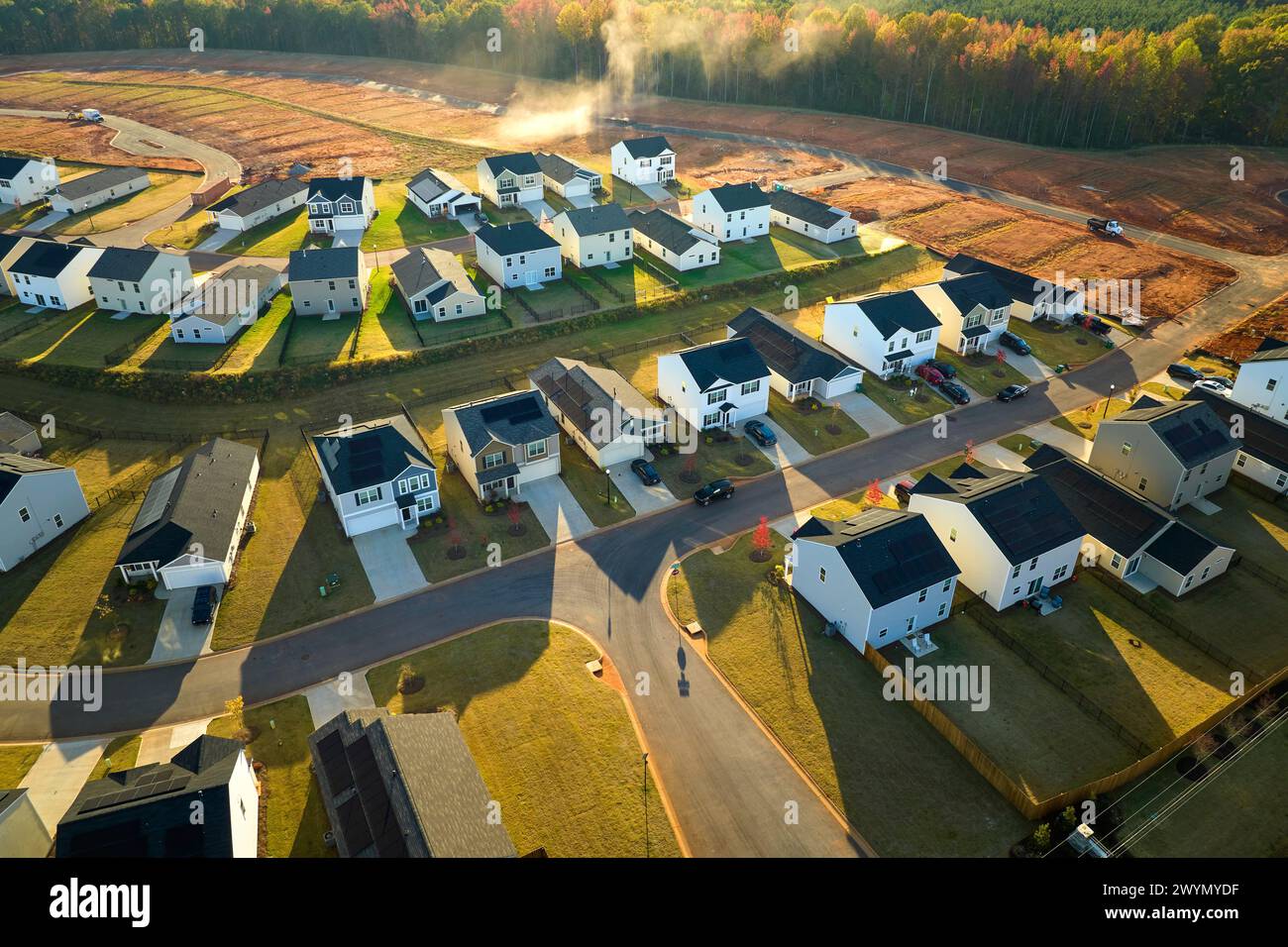 Ground prepared for building of new residential houses in South ...