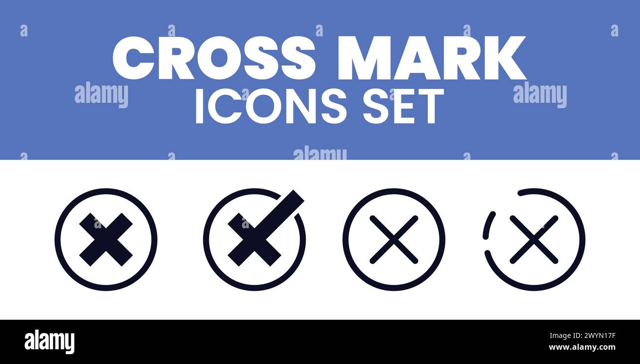 Red Cross Mark Icons Set Illustration Wrong Cross Mark Vector Sets Cross Stock Vector