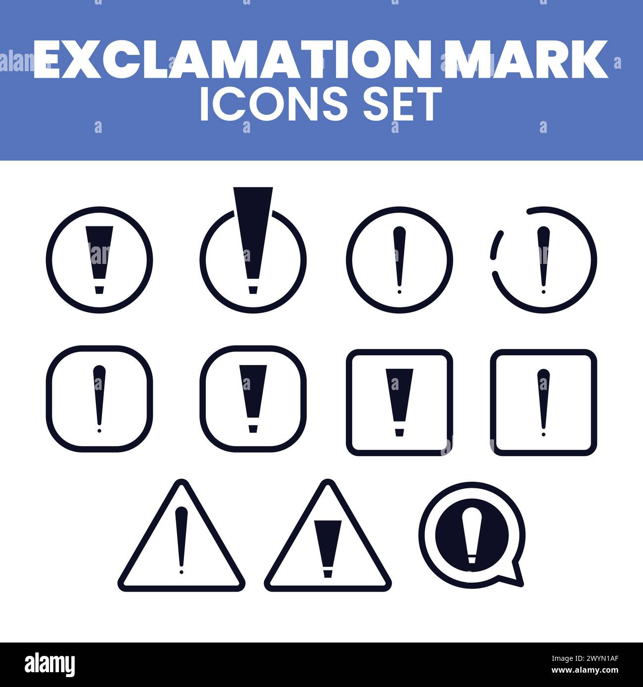 Exclamation Mark Icons Set Vector Exclamation Mark Icons Warning Sign ...