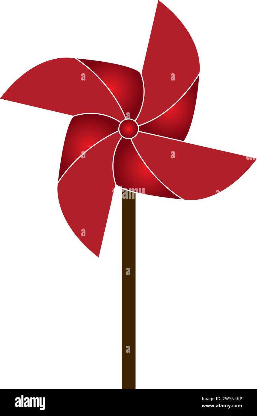 Paper windmill icon. vector illustration design template. Stock Vector