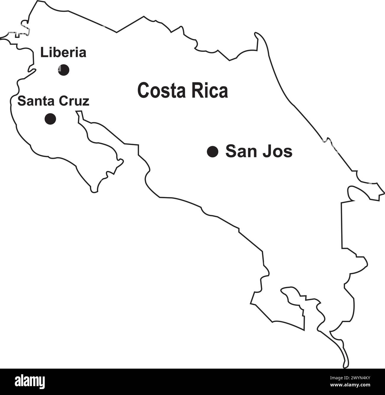 Map of Costa Rica icon vector illustration design Stock Vector