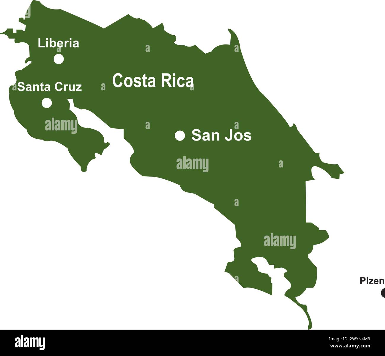 Map of Costa Rica icon vector illustration design Stock Vector Image ...