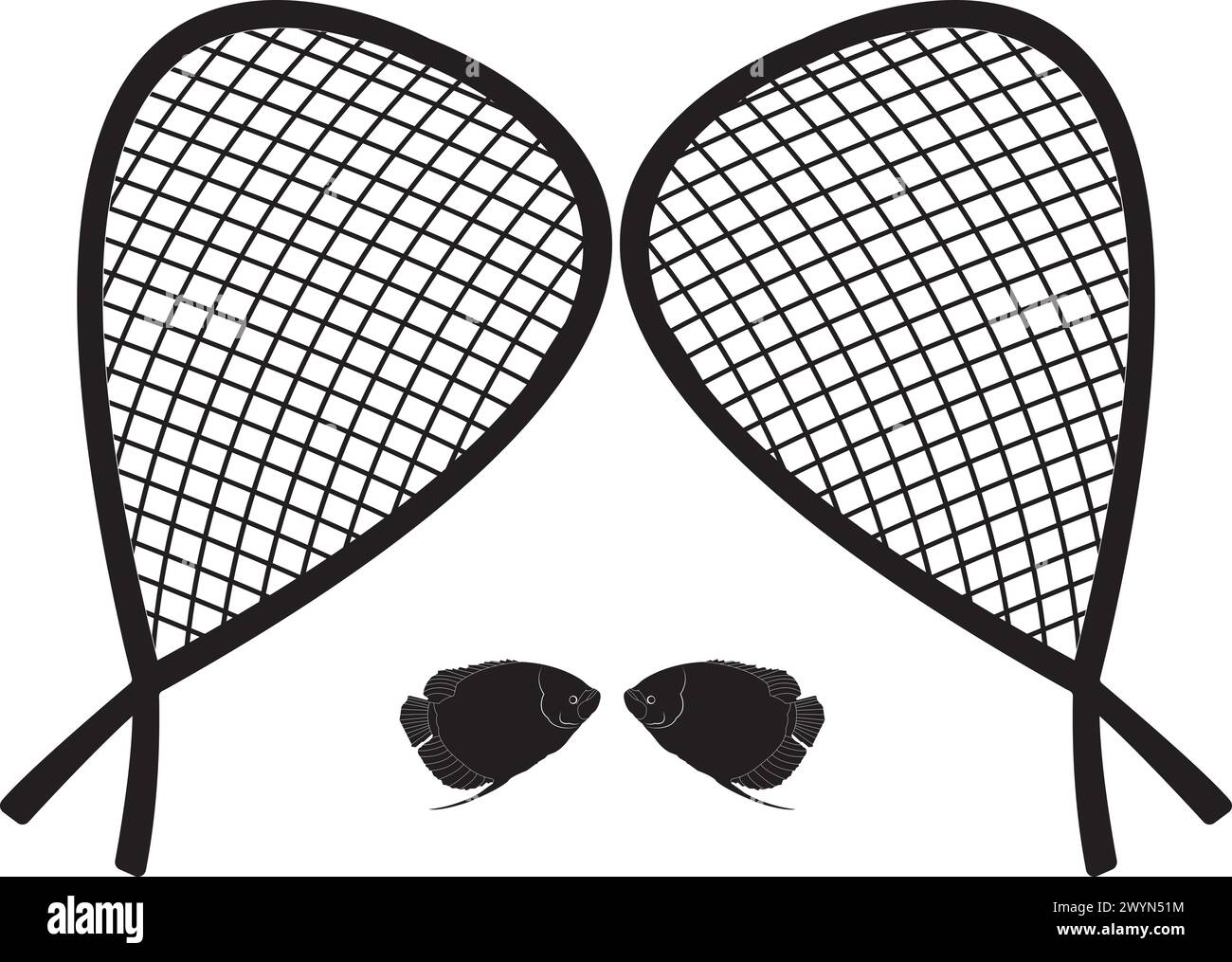 Bamboo fishing net icon vector illustration symbol design Stock Vector