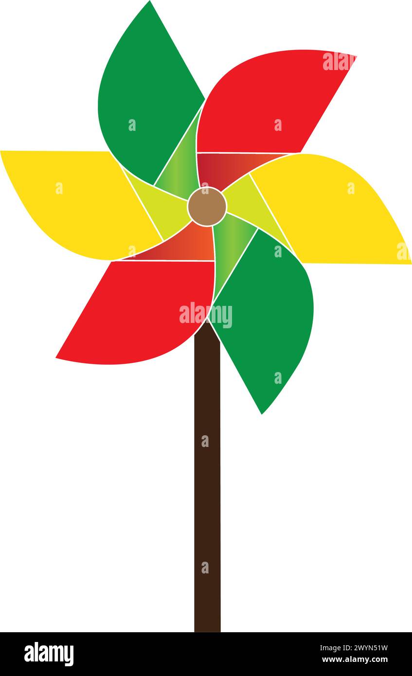 Paper windmill icon. vector illustration design template. Stock Vector