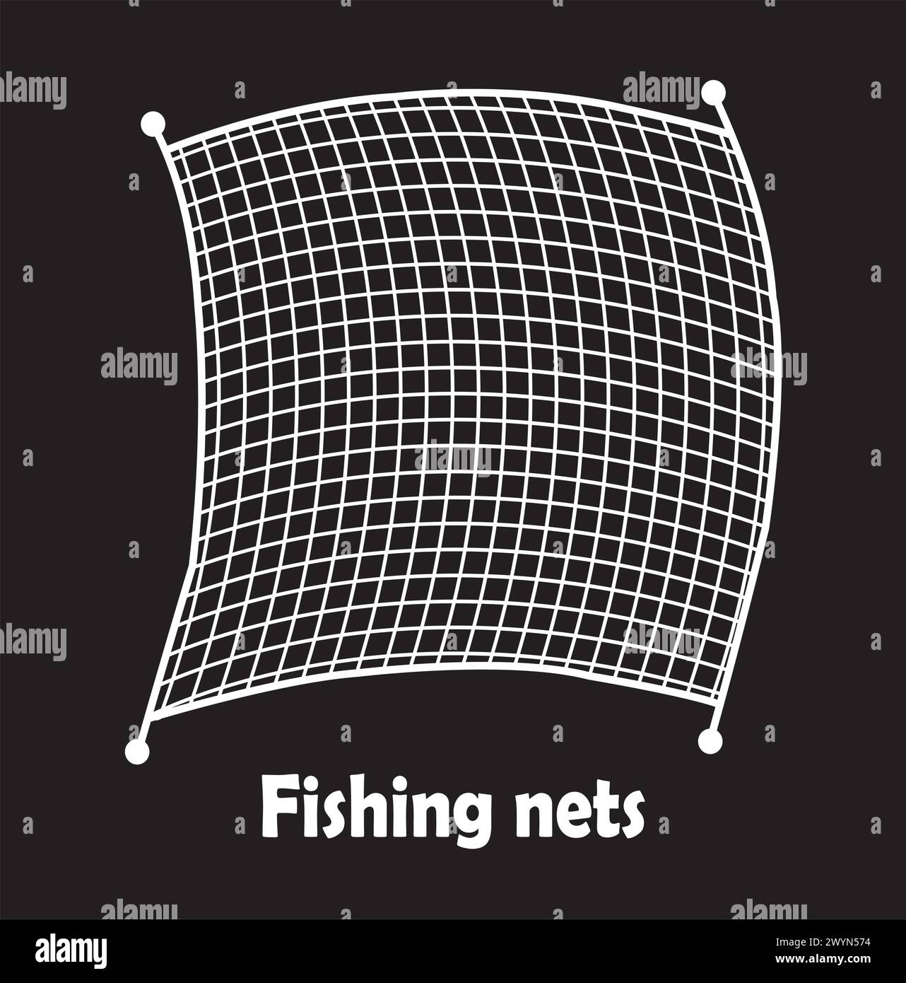 Fishing net icon vector illustration template design Stock Vector