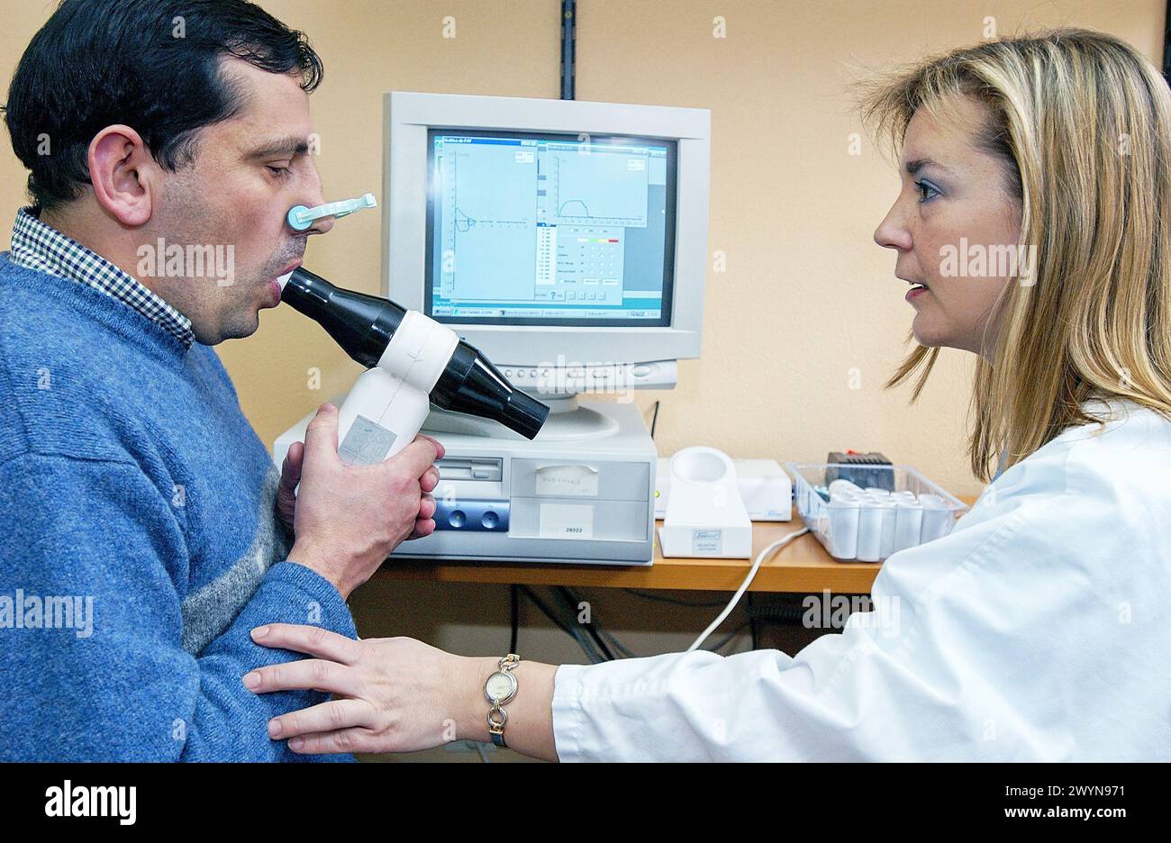 Spirometry test at hospital Stock Photo Alamy