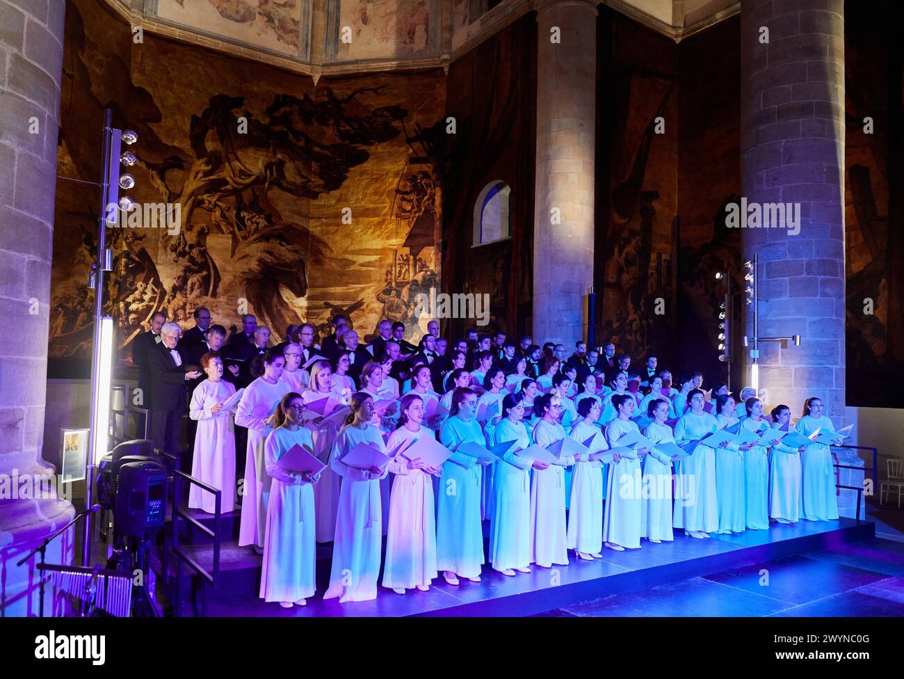 Orfeón Donostiarra Choir, Church of former Dominican convent (16th century), San Telmo Museum, Donostia, San Sebastian, Gipuzkoa, Basque Country, Spain, Europe. Stock Photo