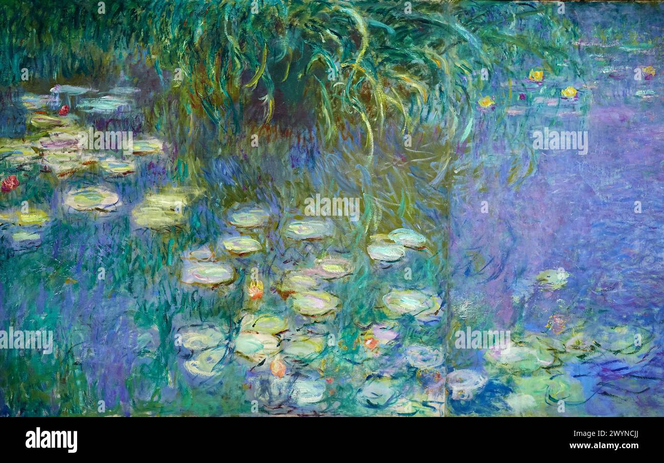Water-lilies Nympheas series painted by Claude Monet, Musee de L