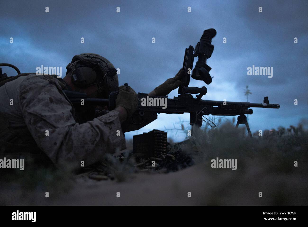 A U.S. Marine, assigned to Marine Aviation Weapons and Tactics Squadron ...