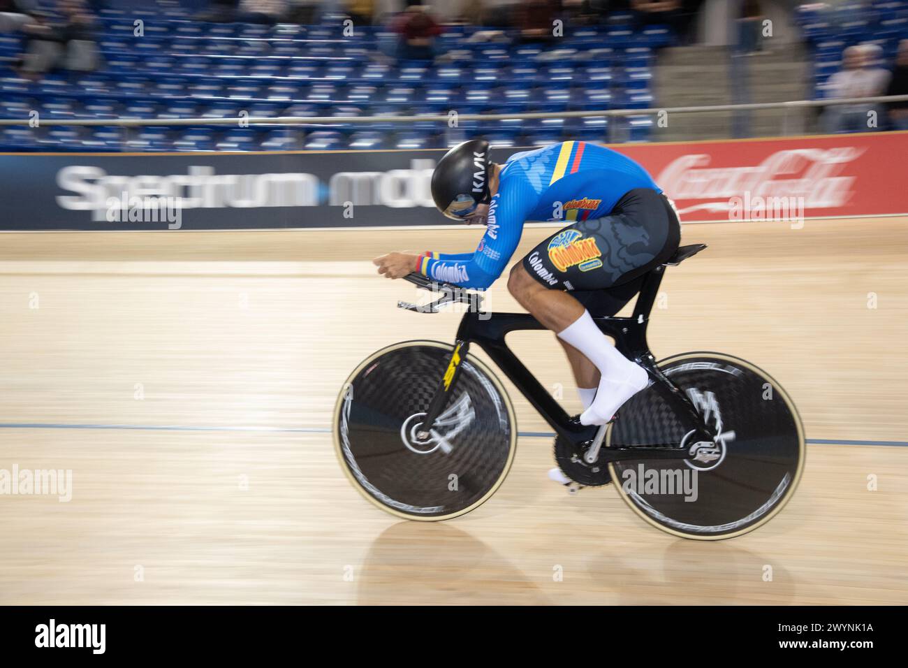 Los Angeles, California, USA. 7th Apr, 2024. Santiago Ramirez of Colombia, winner of the men's kilometer time trial. Credit: Casey B. Gibson/Alamy Live News Stock Photo