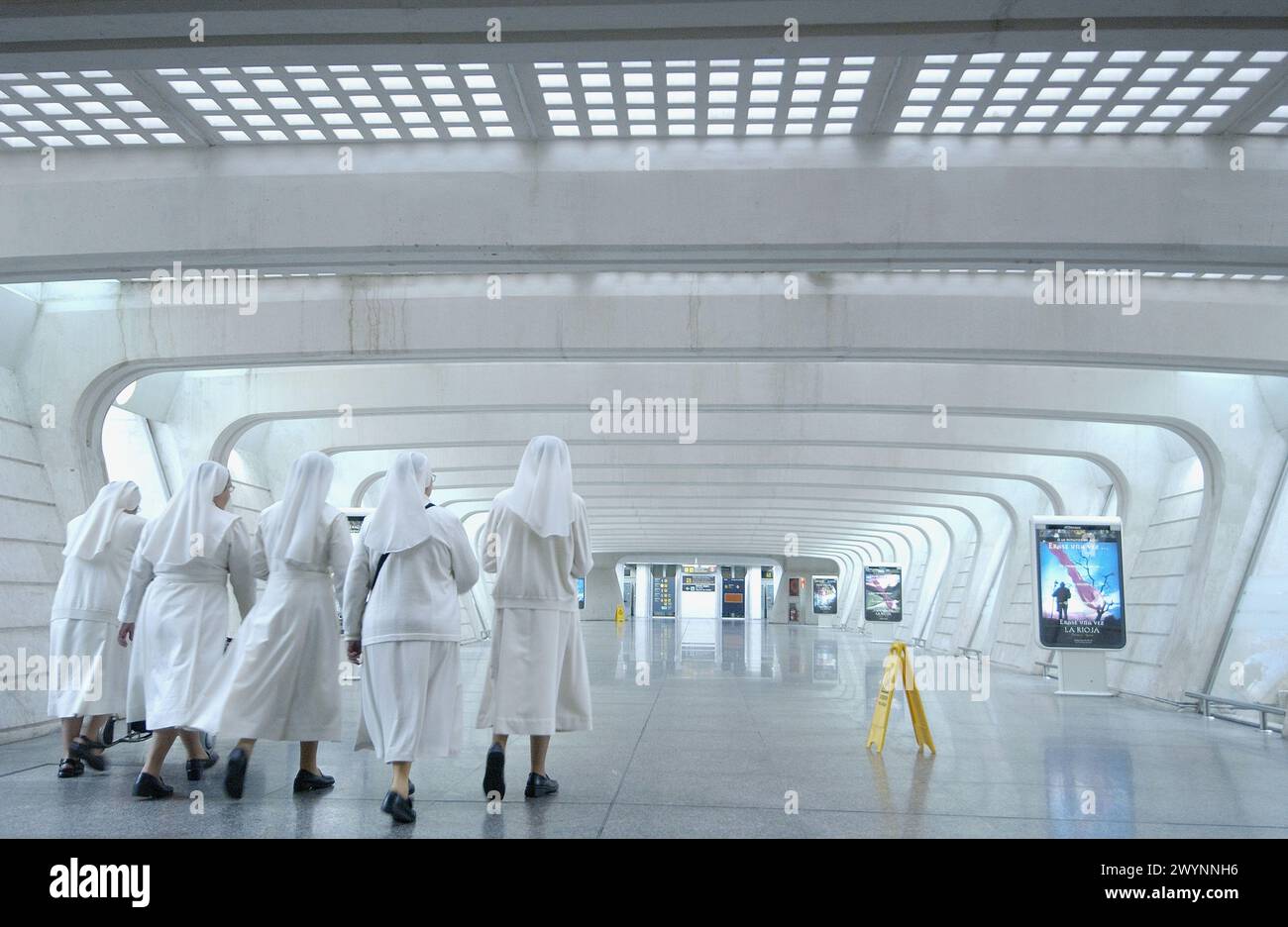 Nuns at Airport of Bilbao by Santiago Calatrava. Biscay. Euskadi, Spain ...