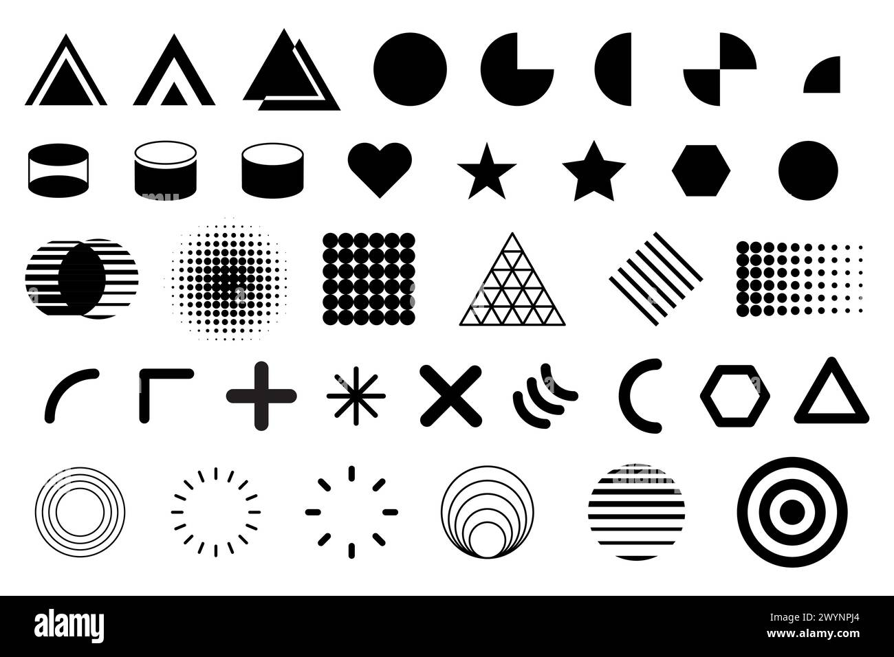 Diverse geometric icons. Modern symbols collection. Creative design ...