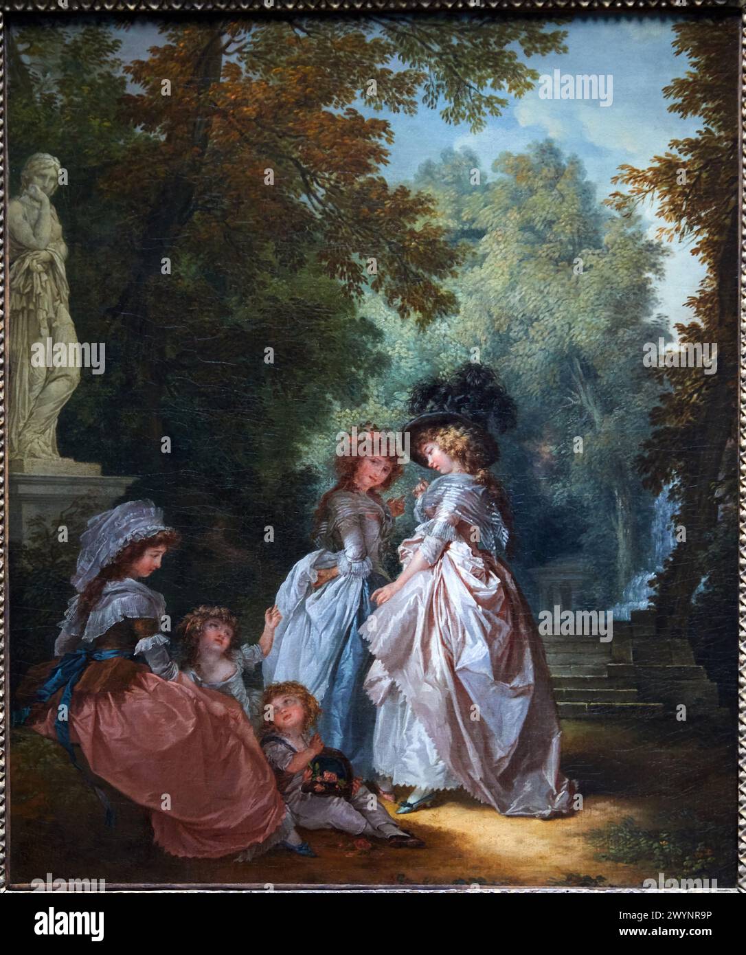 'Women and Children in a Park', 1789, Louis-Rolland Trinquesse, Musée du Louvre, Paris, France, Europe. Stock Photo