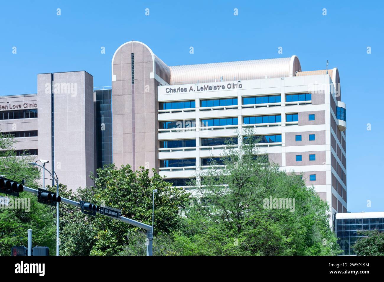 Houston, Texas, USA - April 3, 2024: MD Anderson Charles A. LeMaistre Clinic building at Texas Medical Center in Houston, Texas, USA. Stock Photo