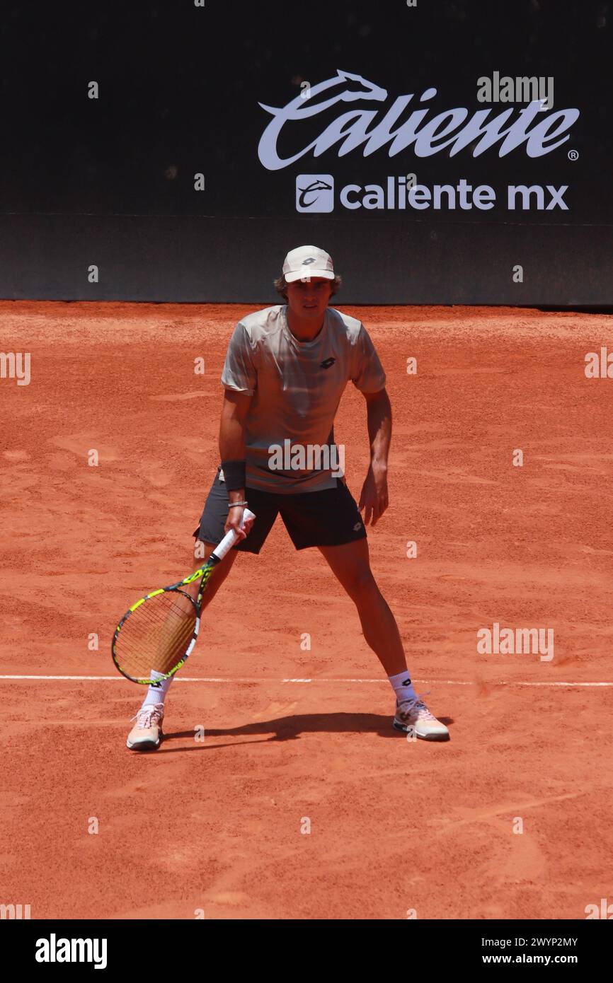 Mexico City, Mexico. 07th Apr, 2024. April 7, 2024, Mexico City, Mexico: Adam Walton of the Australia doubles team reacts against Ryan Seggerman and Patrik Trhac of United States during the Men's Doubles Final match of the Mexico City Open at Deportivo Chapultepec. Ryan Seggerman and Patrik Trhac defeated Tristan Schoolkate and Adam Walton 2 sets to 1. on April 7, 2024 in Mexico City, Mexico. (Photo by Carlos Santiago/ Eyepix Group/Sipa USA) Credit: Sipa USA/Alamy Live News Stock Photo