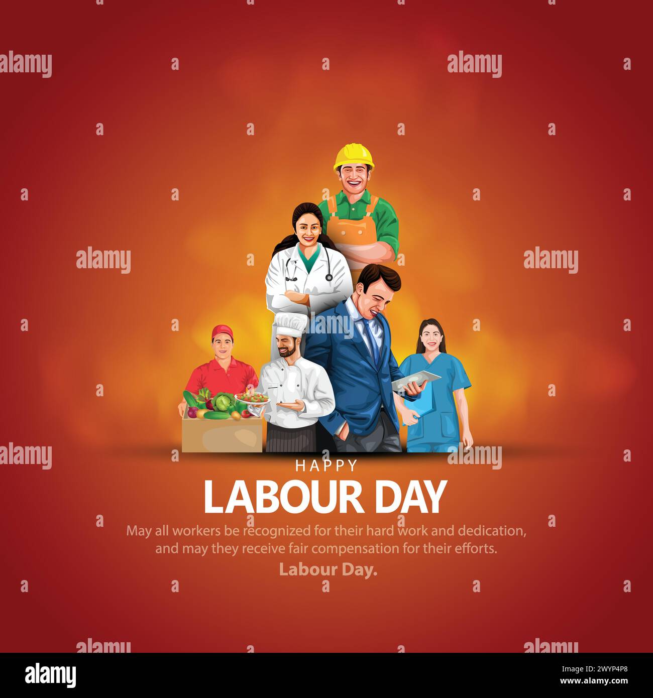 happy Labour day or international workers day vector illustration with ...