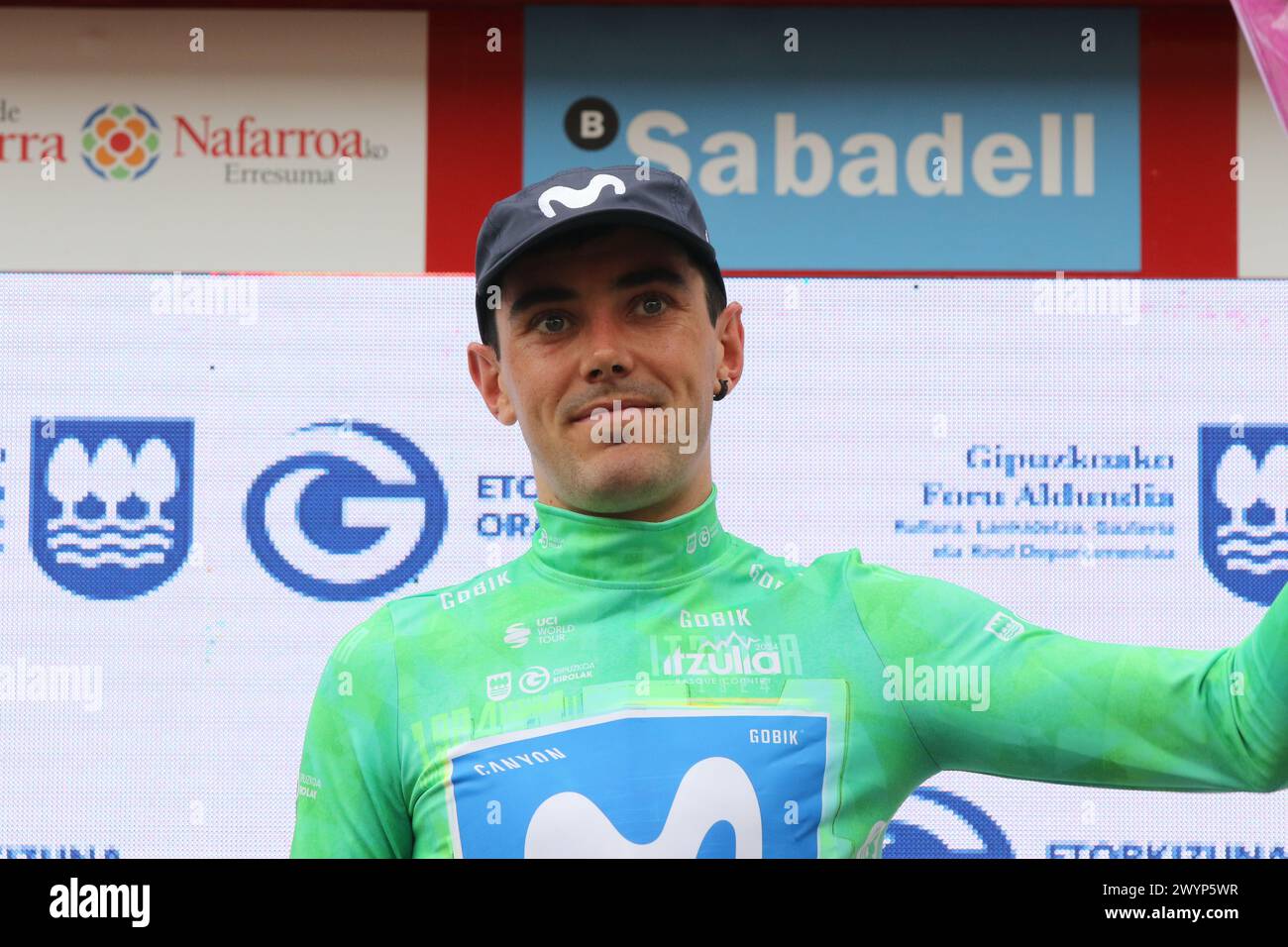 Alex Arranburu Basque Movistar new green jersey points leader Stock