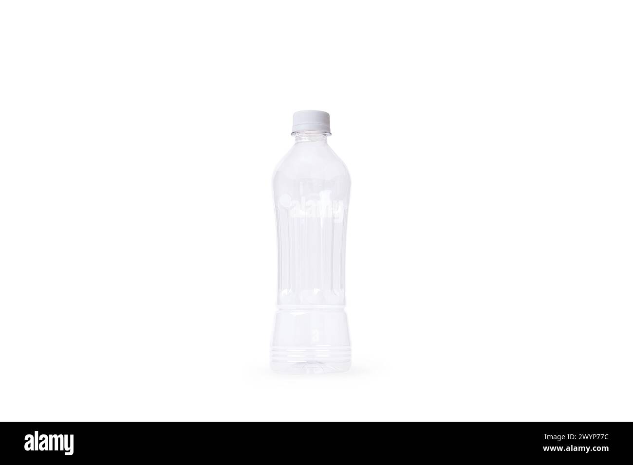 Vietnam, March 29 2024: Empty plastic water bottles isolated on white background Stock Photo