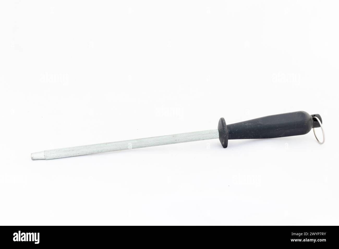 Honing rod knife sharpener isolated on white background Stock Photo - Alamy