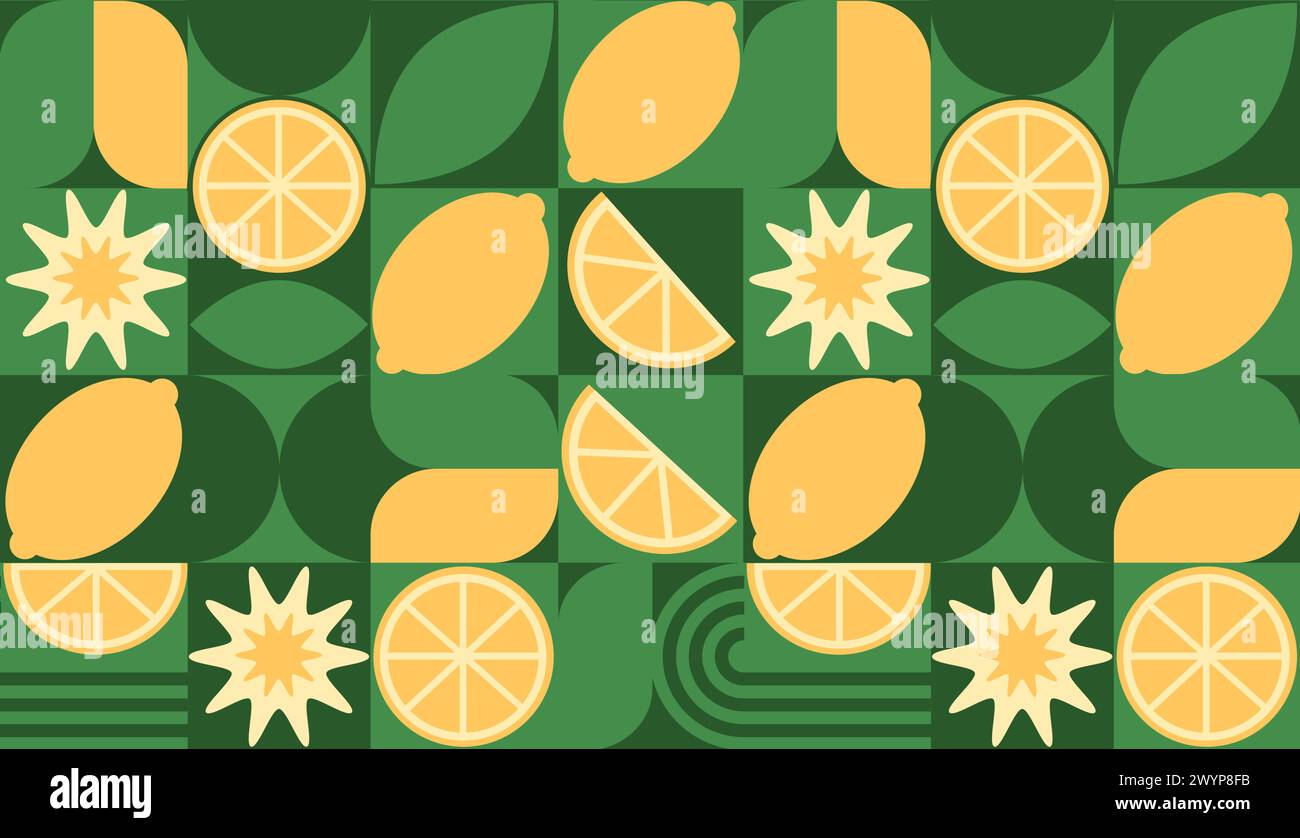 Abstract geometric fruit pattern. Shapes of natural organic flower ...