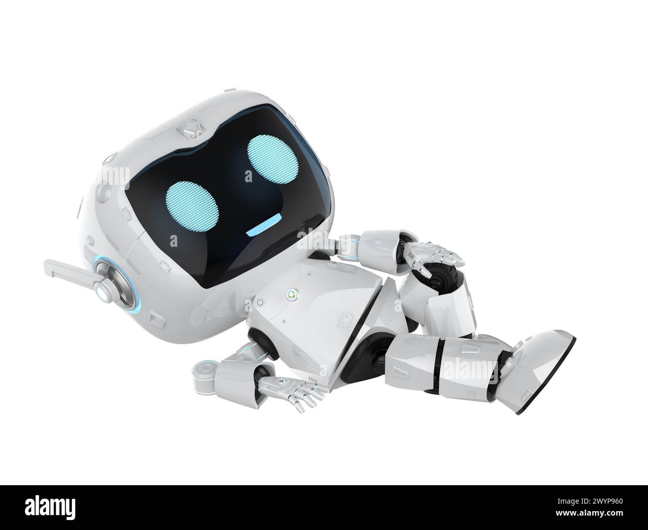 3d rendering cute and small artificial intelligence personal assistant