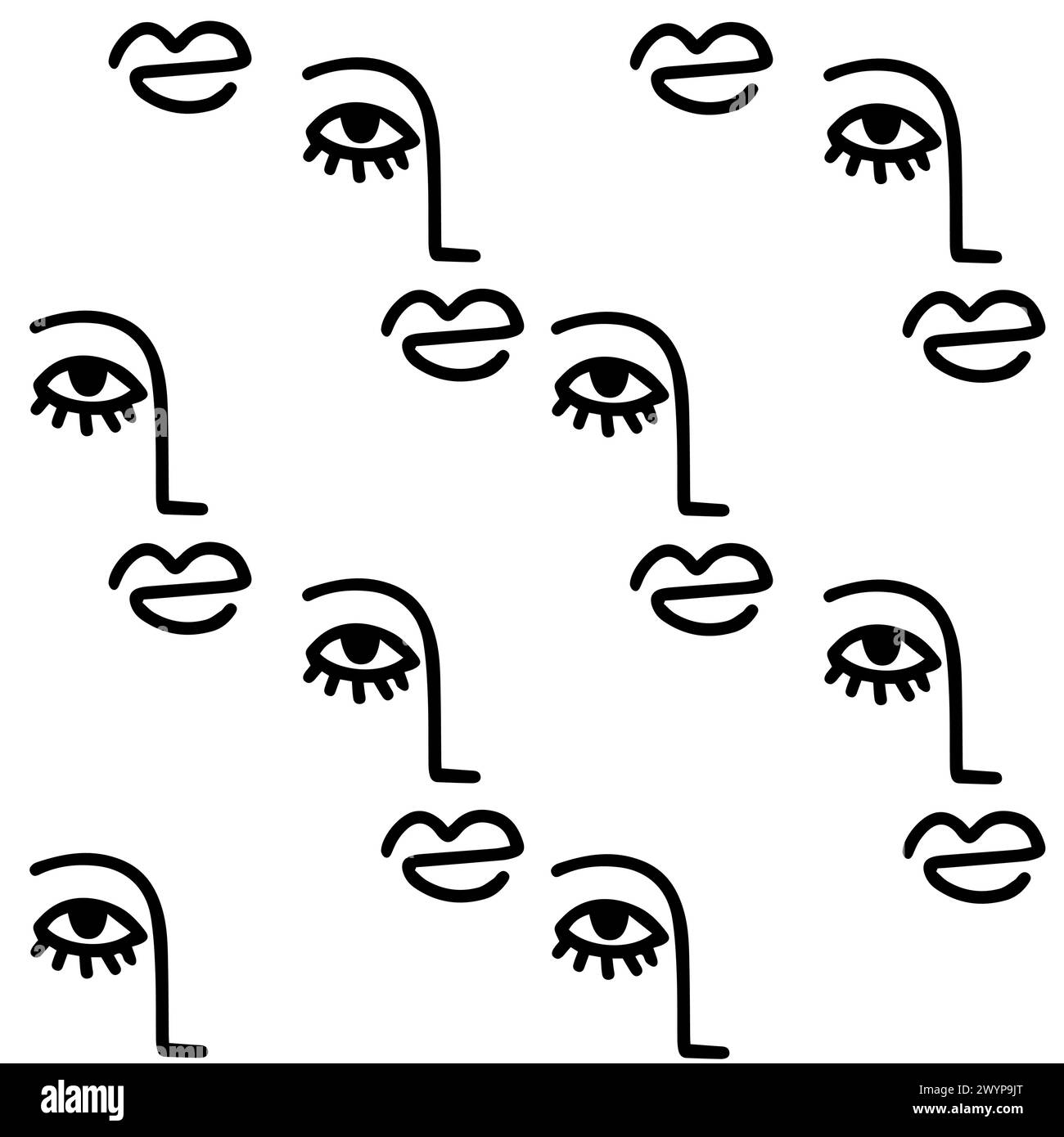 Minimalist Abstract Faces Vector Pattern Stock Vector Image & Art - Alamy