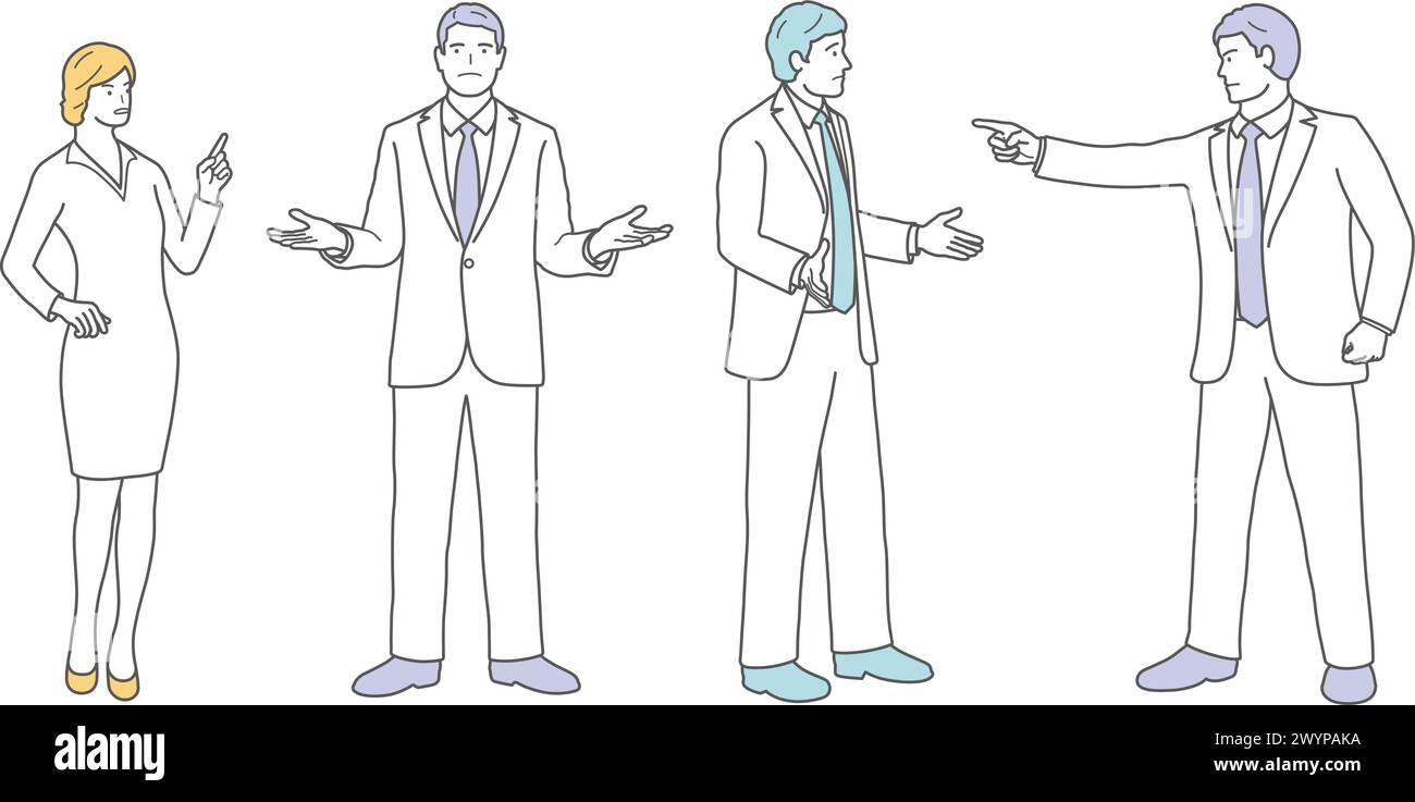 Business People Vector Illustration Set In Flat Design Style Isolated ...