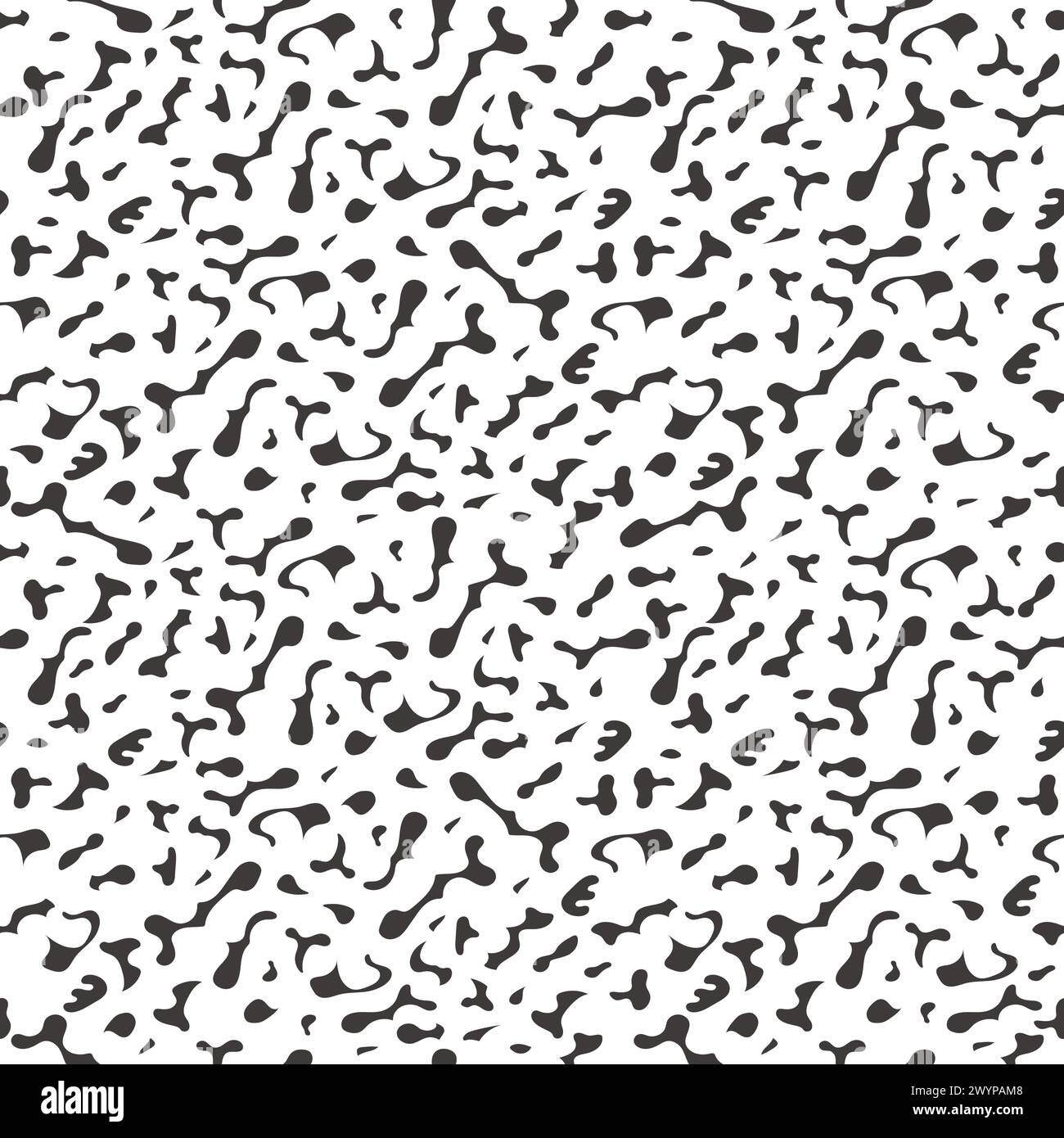 Horizontally And Vertically Seamless Abstract Vector Amorphous Pattern Isolated On A White Background. Stock Vector