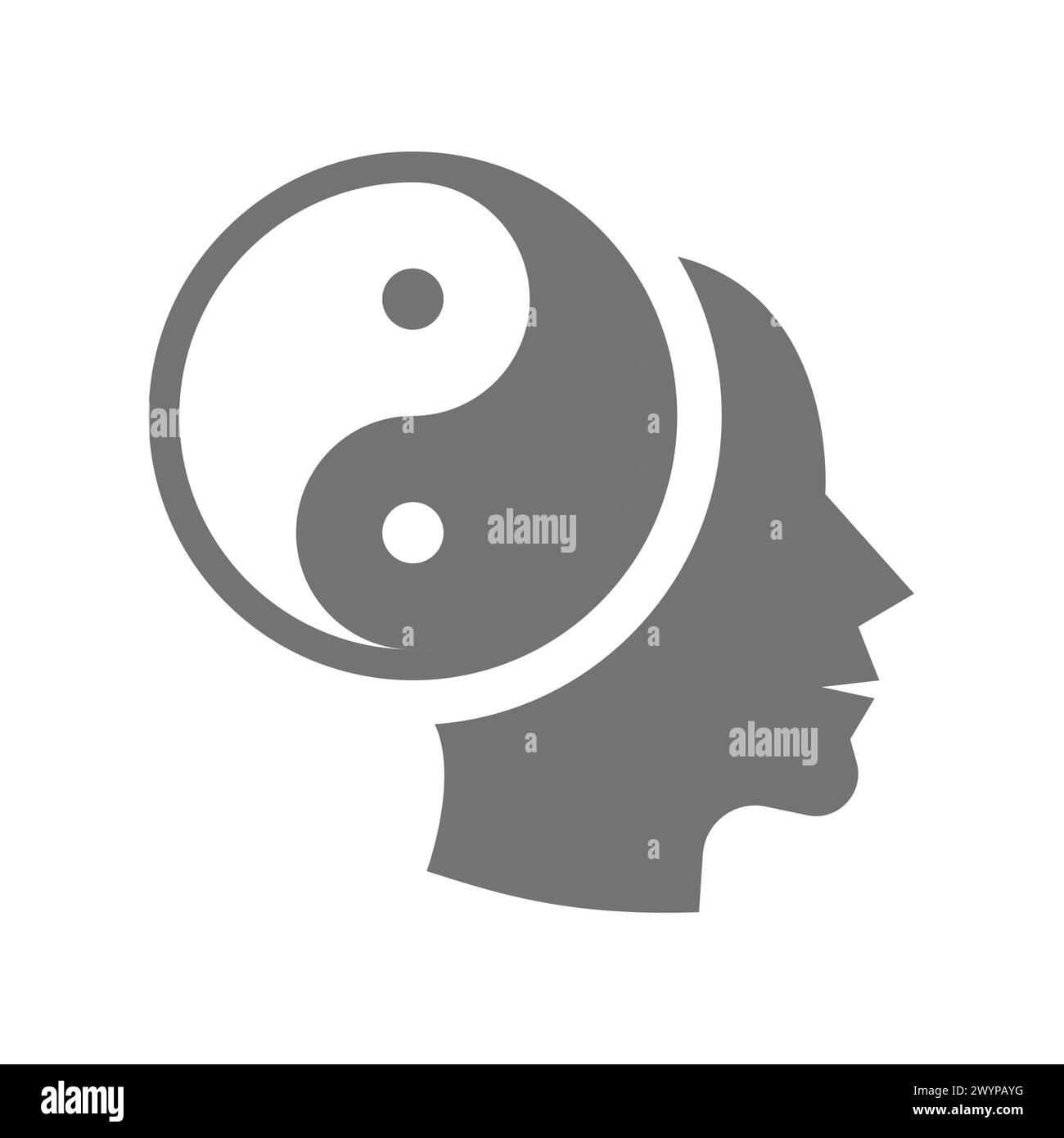 Yin and yang Zen mind icon. Harmony and balance, meditation vector. Stock Vector