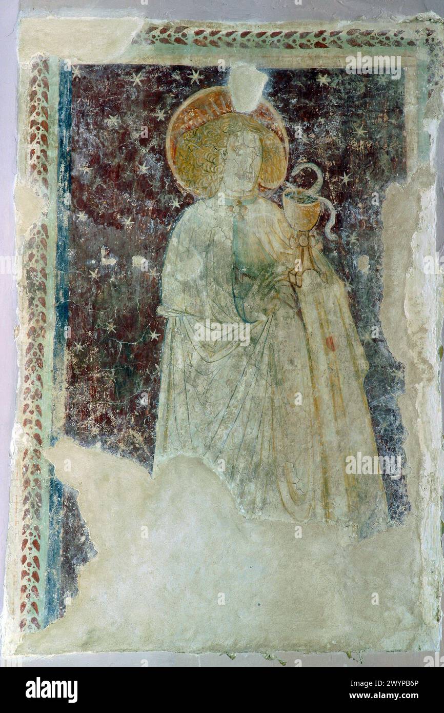 Saint John, fresco at Holy Trinity Parish Church in Donja Stubica, Croatia Stock Photo