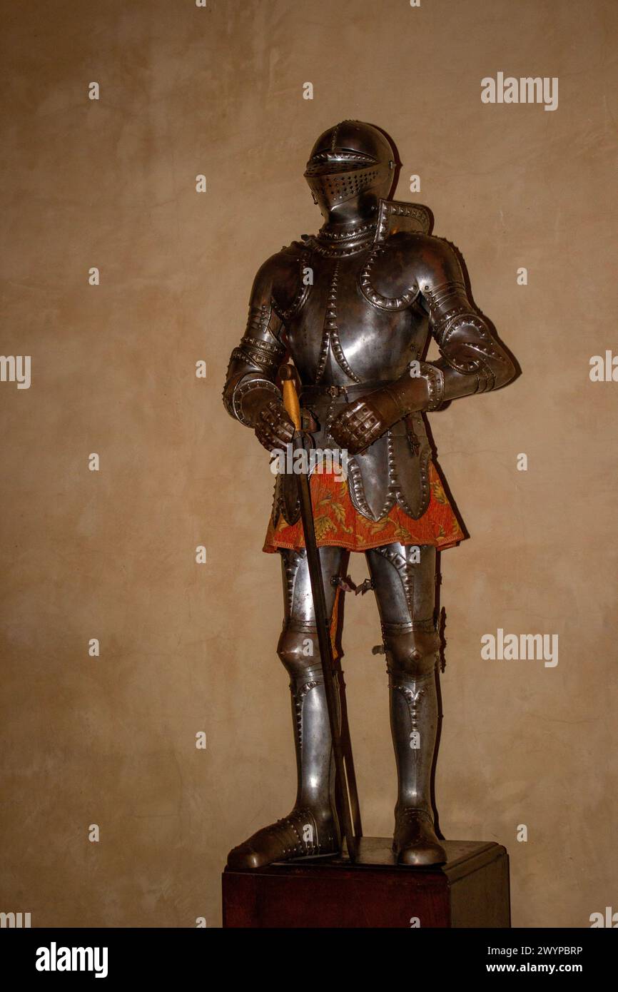 medieval knight's armor, Alcázar de Segovia Spain Stock Photo