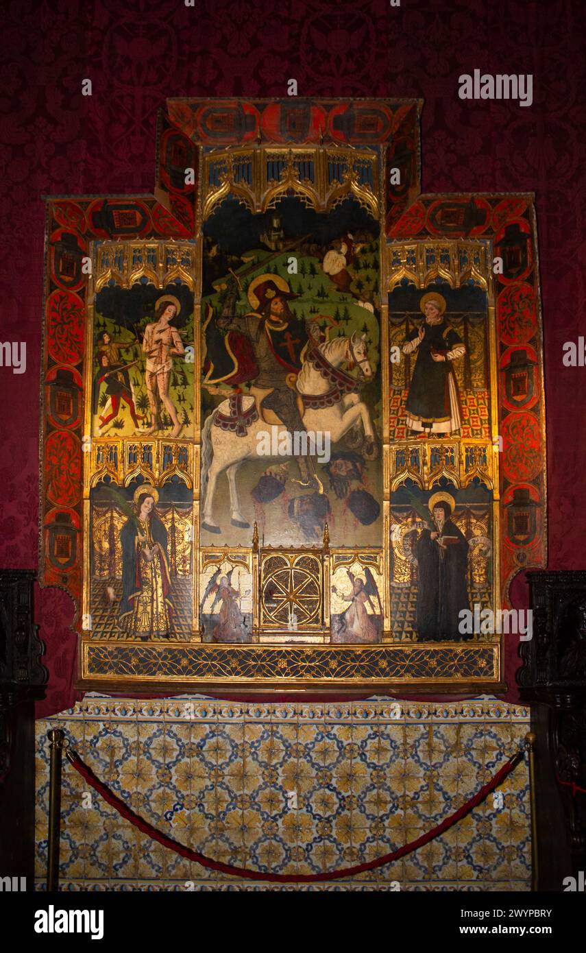 Altarpiece of Santiago in the Alcázar of Segovia Stock Photo