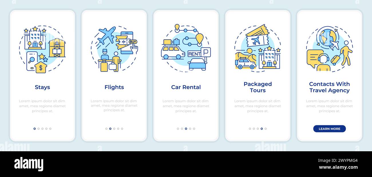 Travel services onboarding mobile app screen Stock Vector Image & Art ...
