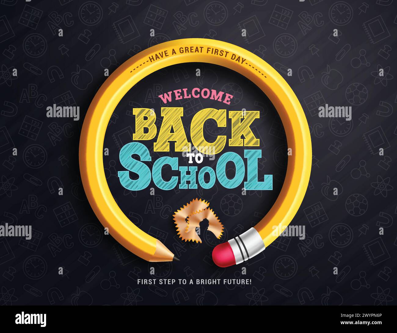 Back to school text vector template design. Welcome back to school ...