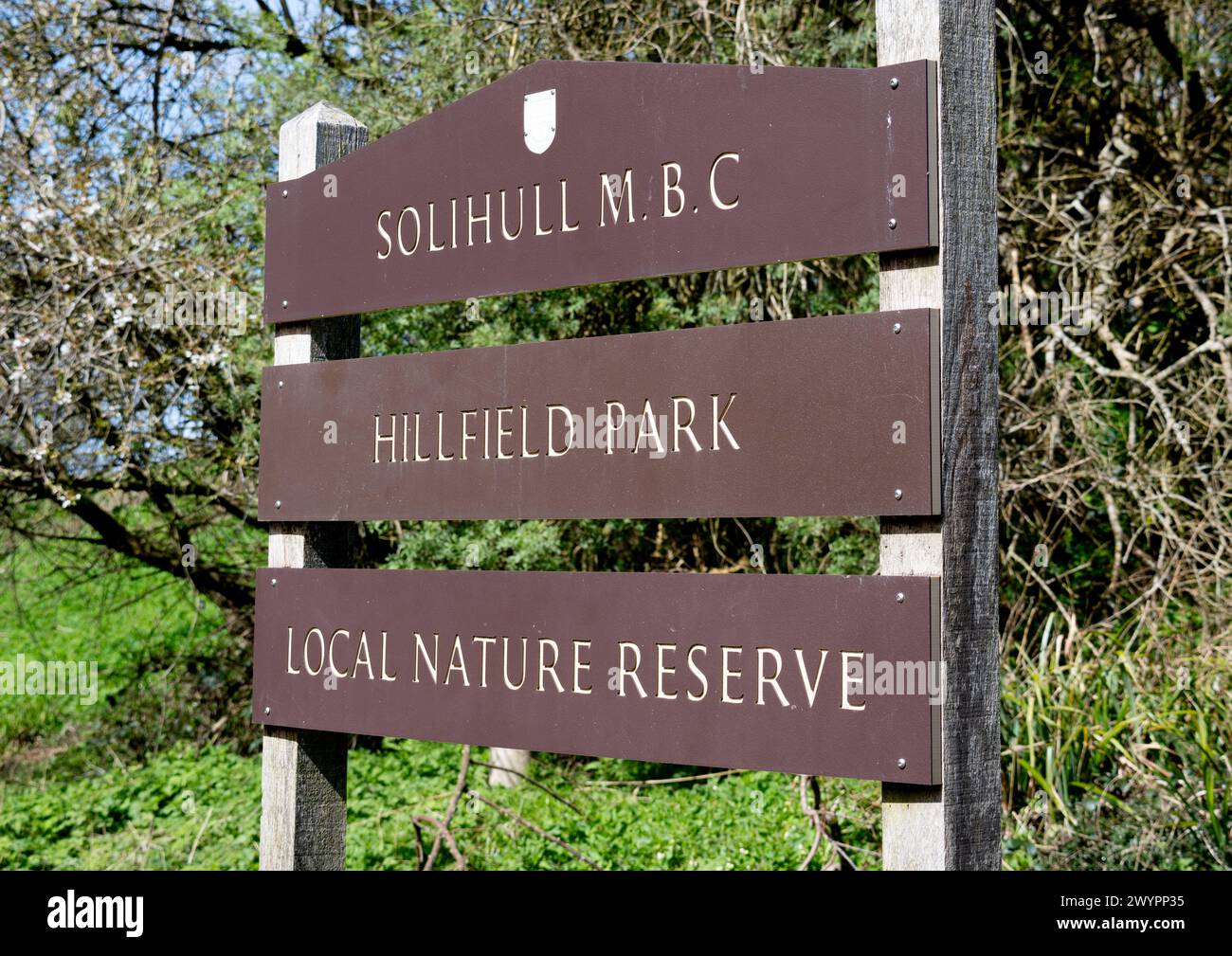 Hillfield Park sign, Monkspath, Solihull, West Midlands, England, UK ...
