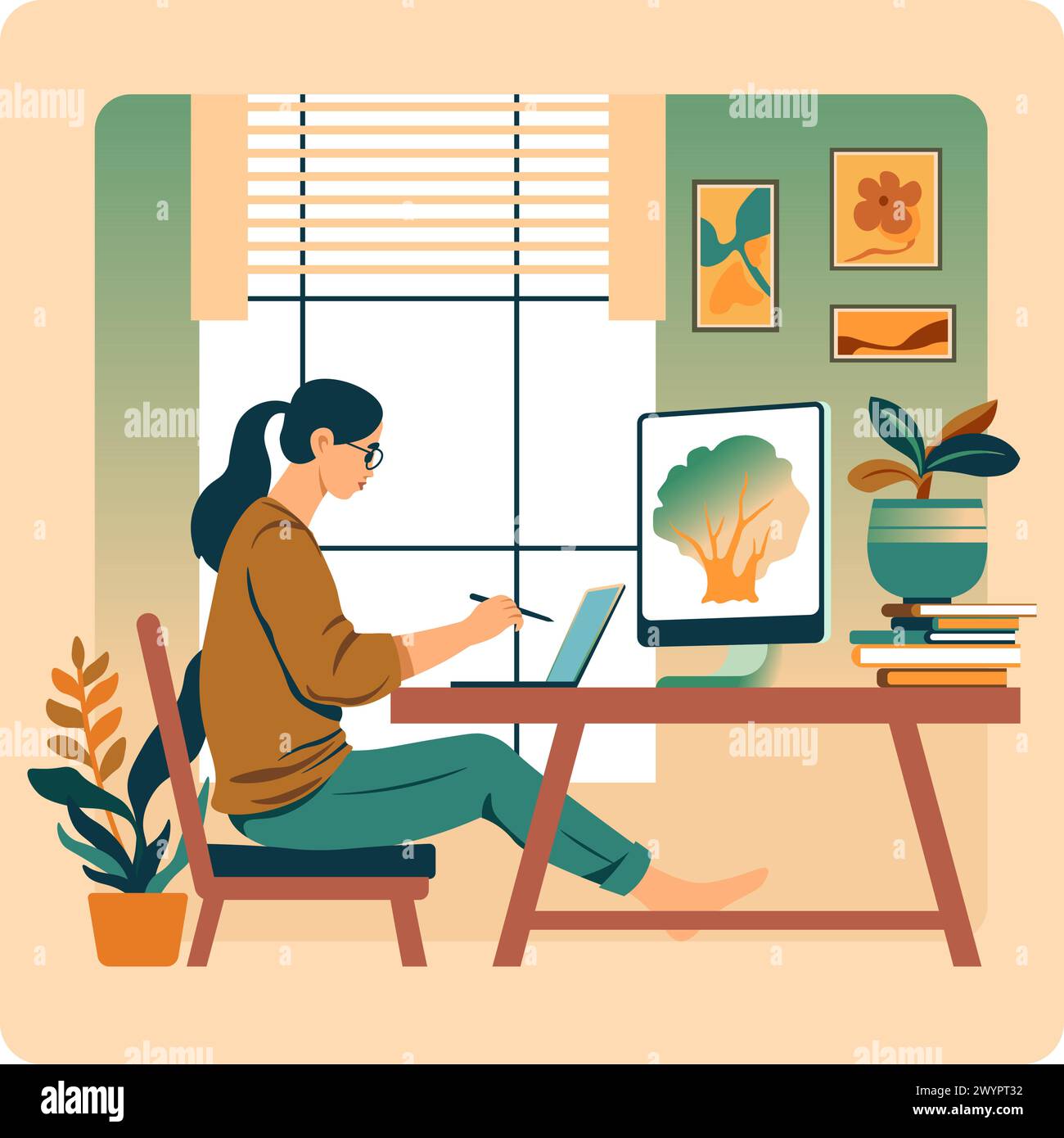 cozy-setup-stock-vector-images-alamy