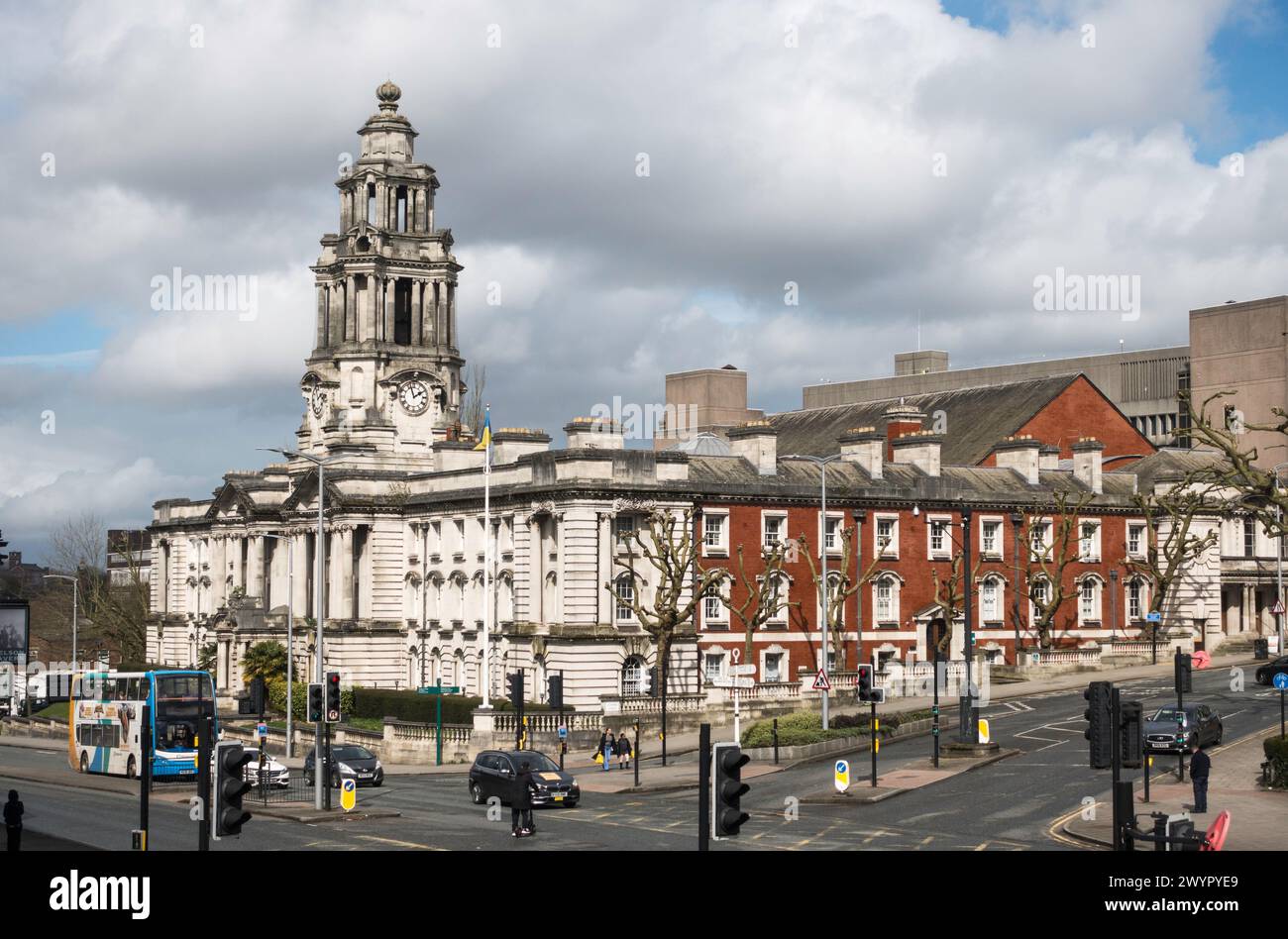The listed Stockport Town Hall, England, UK Stock Photo