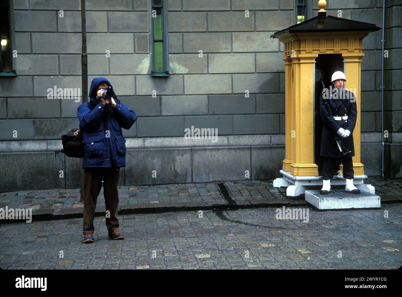 Tourist at the Royal Palace in Stockholm, Sweden. Stock Photo