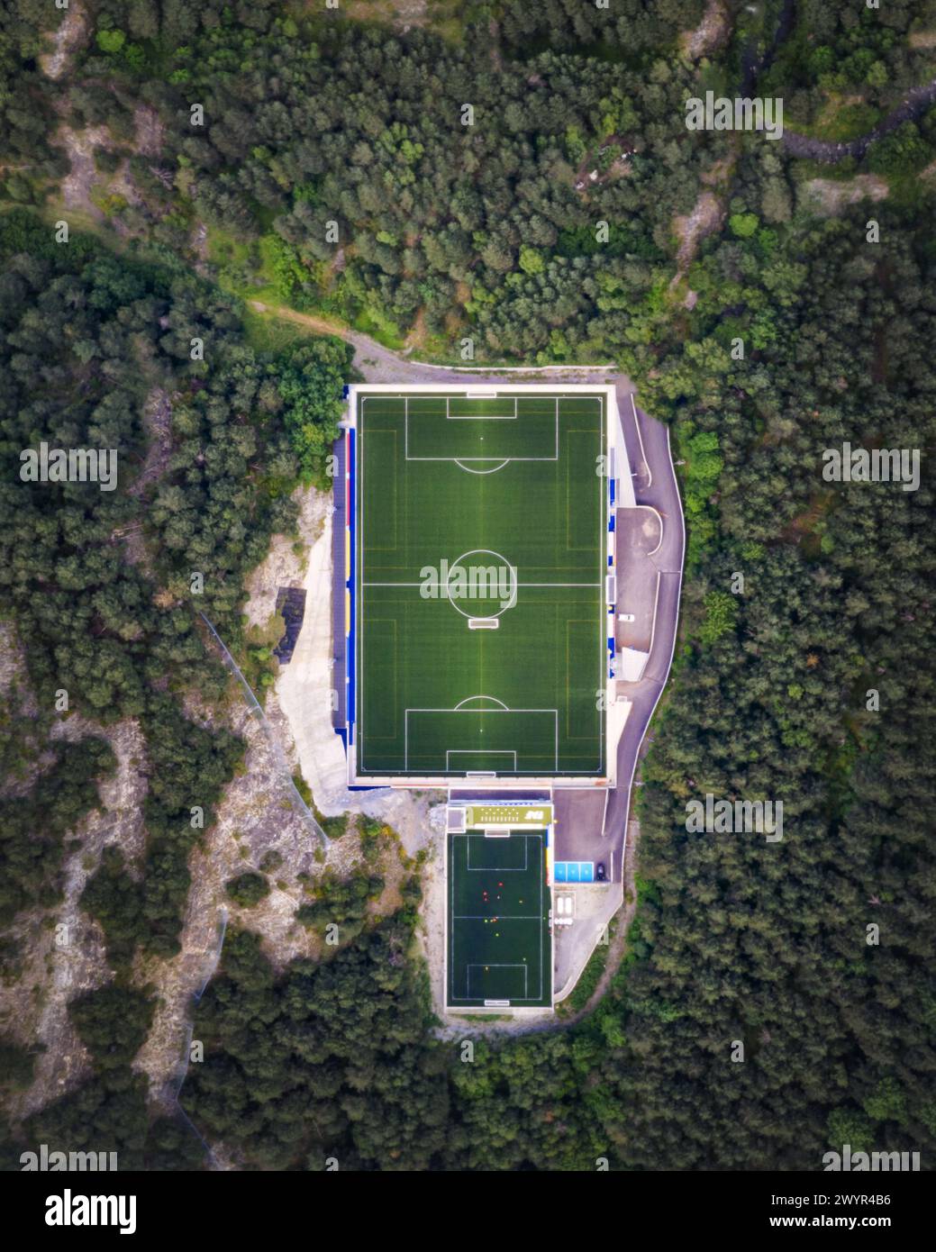 Aerial view group people hiking hi-res stock photography and images - Alamy
