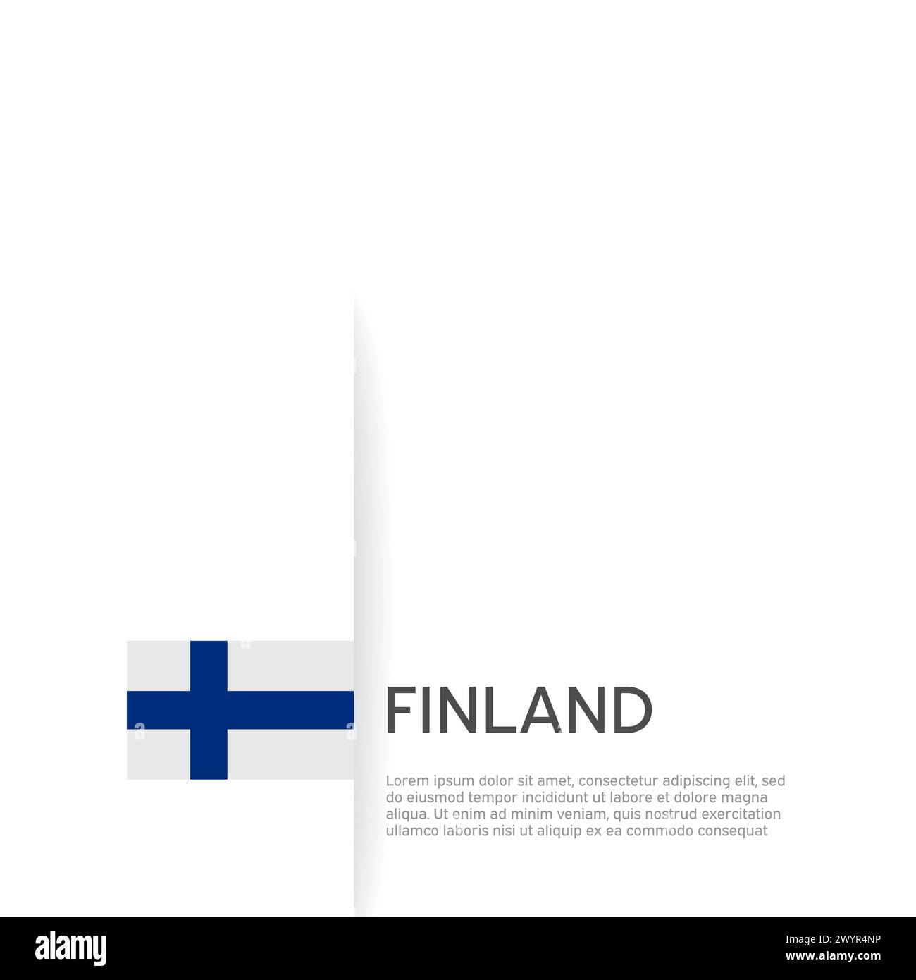Finland flag background. State patriotic finnish banner, cover. Document template with finland flag on white background. National poster. Brochure Stock Vector