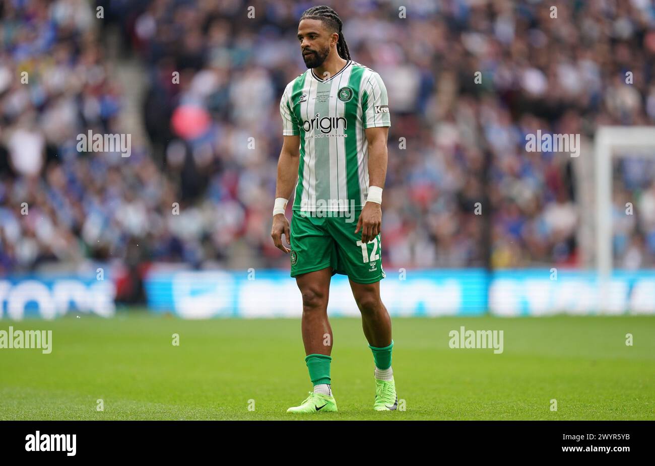 LONDON, ENGLAND - APRIL 7: Garath McCleary of Wycombe Wanderers during the Bristol Street Motors Trophy Final between Peterborough United and Wycombe Wanderers at Wembley Stadium on April 7, 2024 in London, England. (Photo by Dylan Hepworth/MB Media) Stock Photo