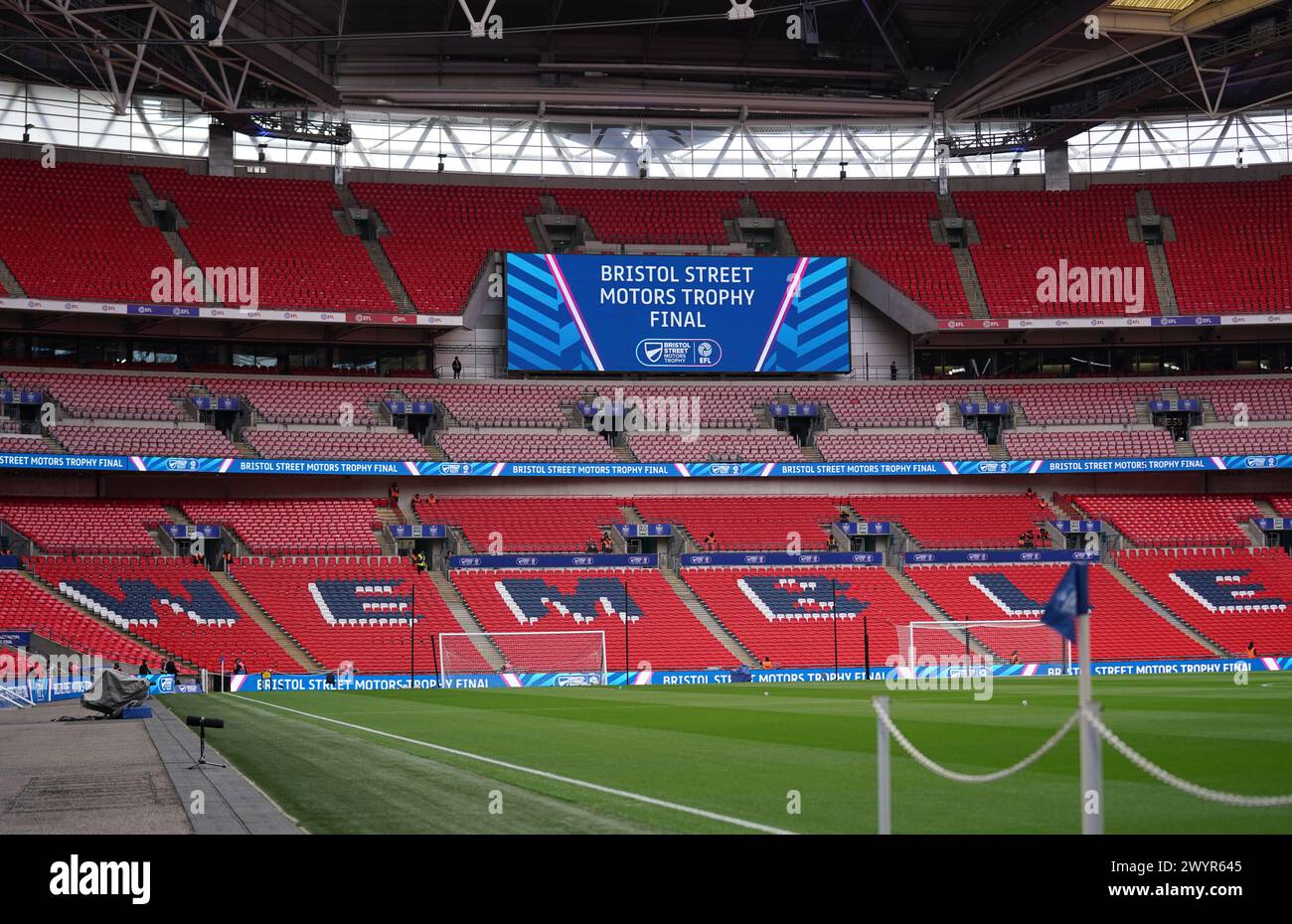 LONDON, ENGLAND - APRIL 7: Wembley Stadium prior to the Bristol Street Motors Trophy Final between Peterborough United and Wycombe Wanderers at Wembley Stadium on April 7, 2024 in London, England. (Photo by Dylan Hepworth/MB Media) Stock Photo