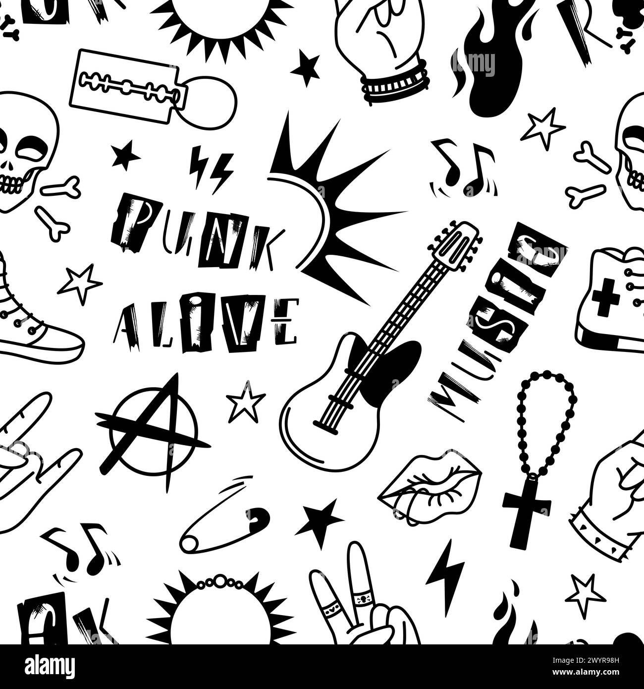 punk-rock-stock-vector-images-alamy