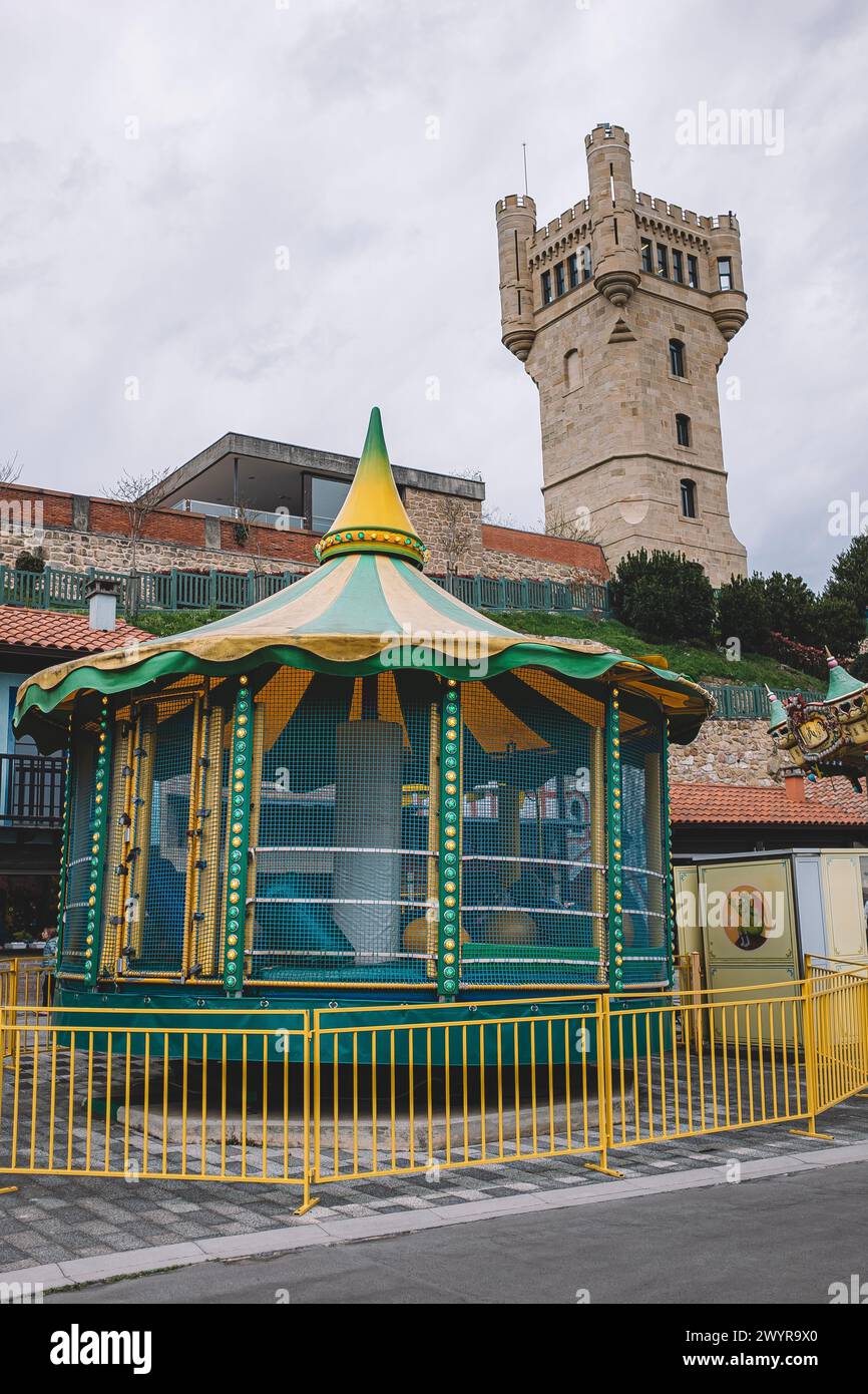 Image of the Monte Igueldo Amusement Park. Stock Photo